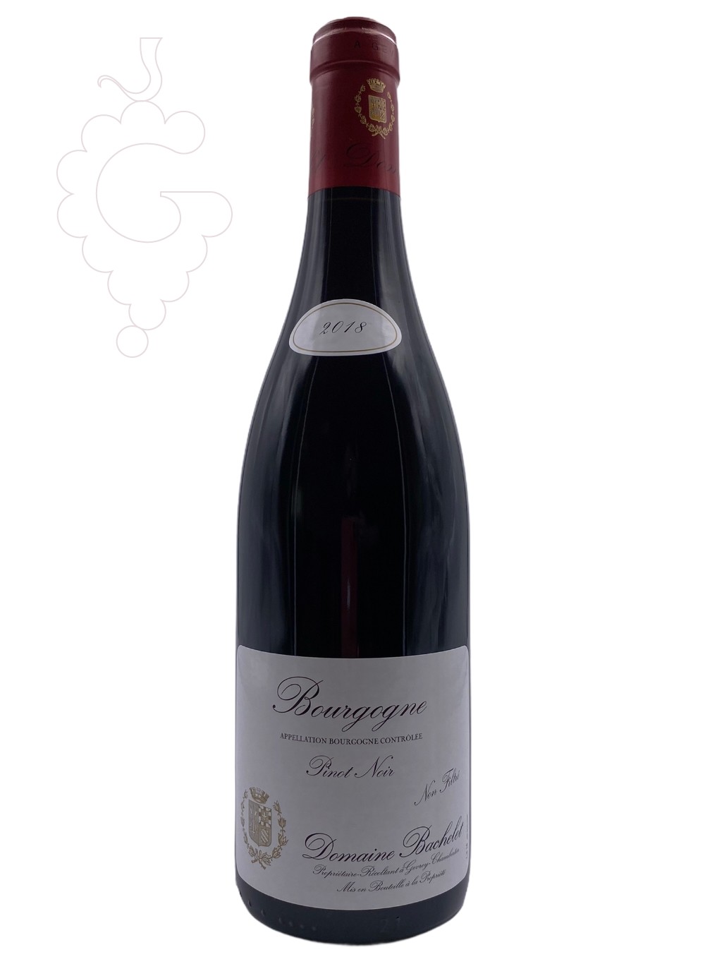 Photo Bachelet Bourgogne Pinot Noir red wine