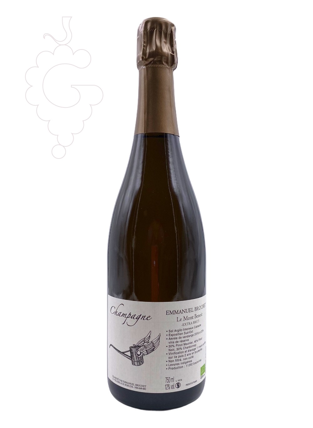 Photo Emmanuel Brochet Le Mont Benoît Extra brut 1er Cru sparkling wine