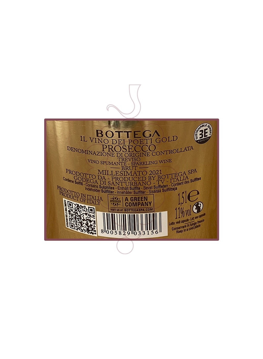 Photo Bottega Gold Prosecco Brut Magnum sparkling wine