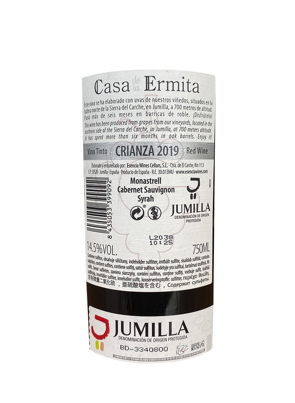 Photo Casa de la Ermita red wine