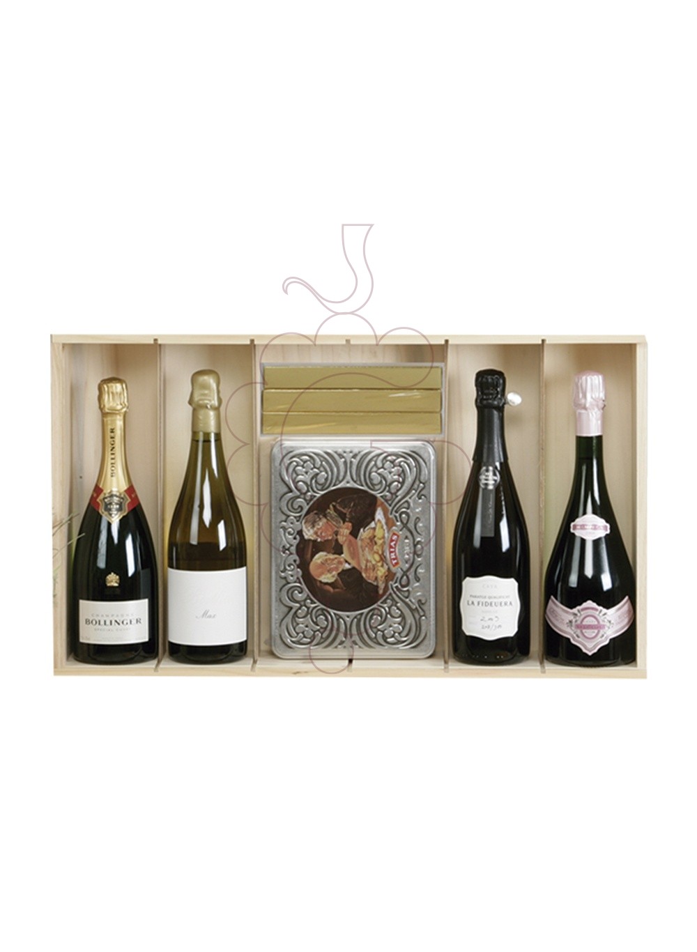 Photo Christmas boxes 2 Cava Bottles + 2 Champagne Bottles + Assortment