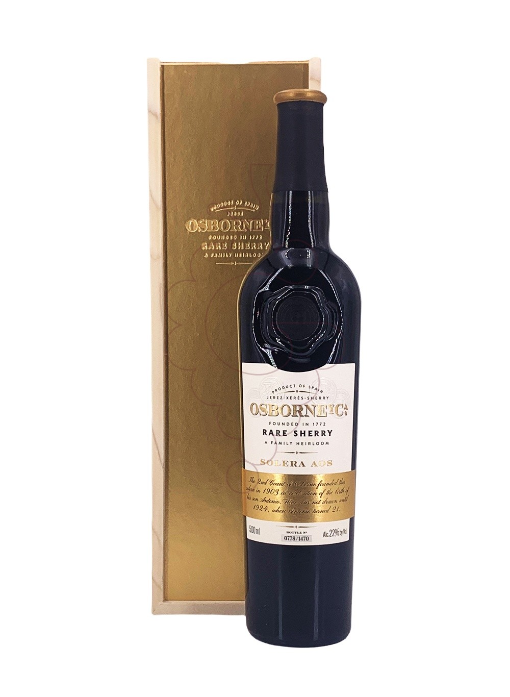 Photo Osborne Solera AOS fortified wine