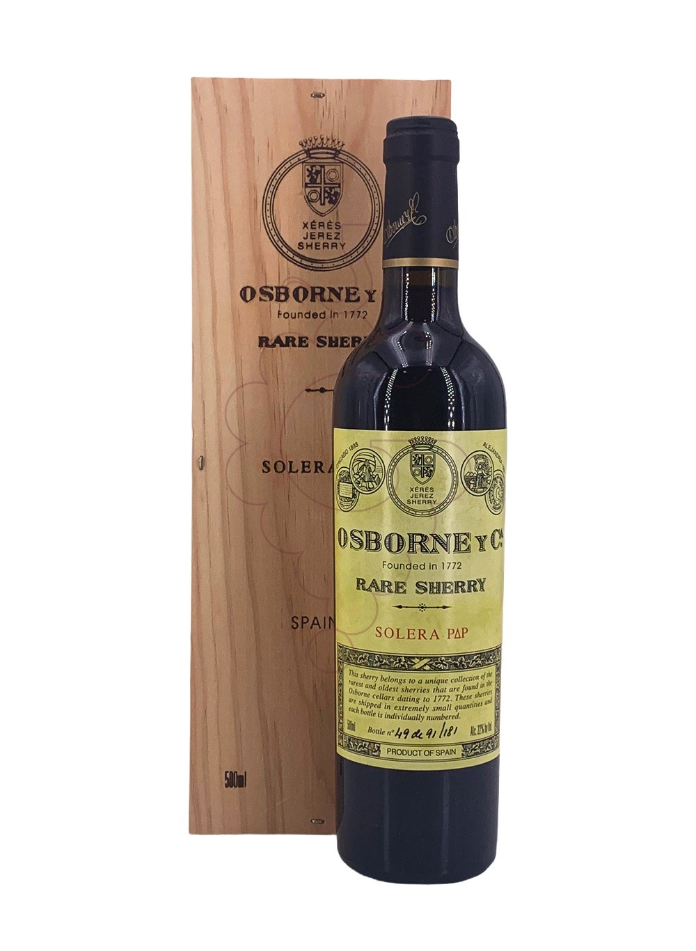 Photo Osborne Solera PAP  fortified wine