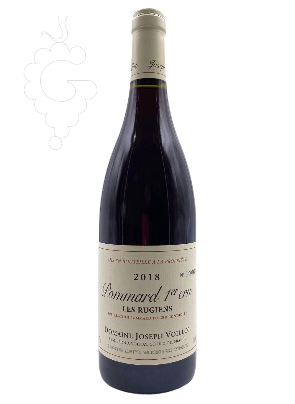 Photo Joseph Voillot Pommard 1er Cru Les Rugiens red wine