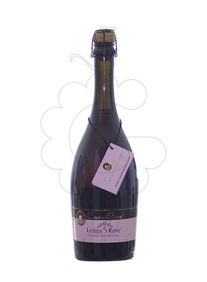 Photo Lambrusco Letizia 5 Rose Rosato Dolce sparkling wine