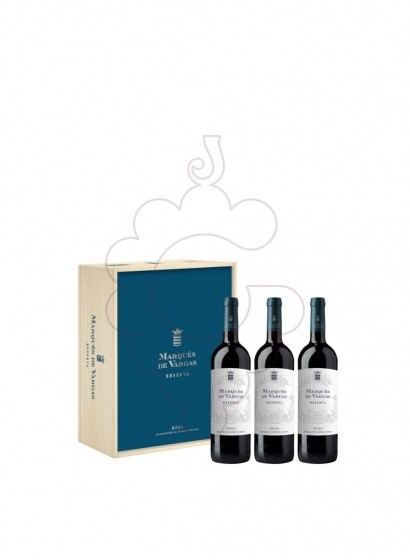 Photo Marques de Vargas Reserva Wooden Box 3 u  red wine