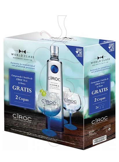 Photo Vodka Cîroc Pack (1 u + 2 glasses)