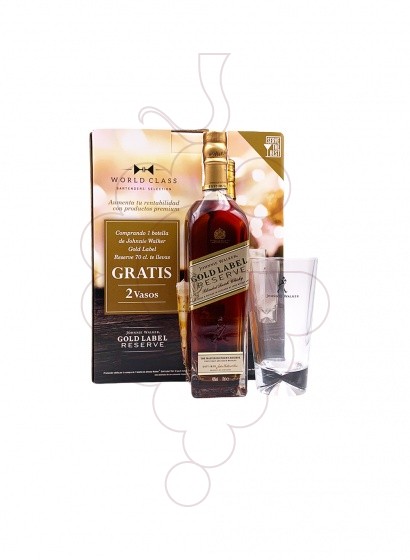 Photo Whisky Johnnie Walker Gold Pack (1 u + 2 glasses)