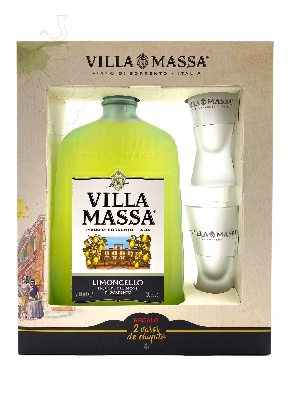 Photo Gift boxes Villa Massa Limoncello Pack (1 u + 2 glasses)